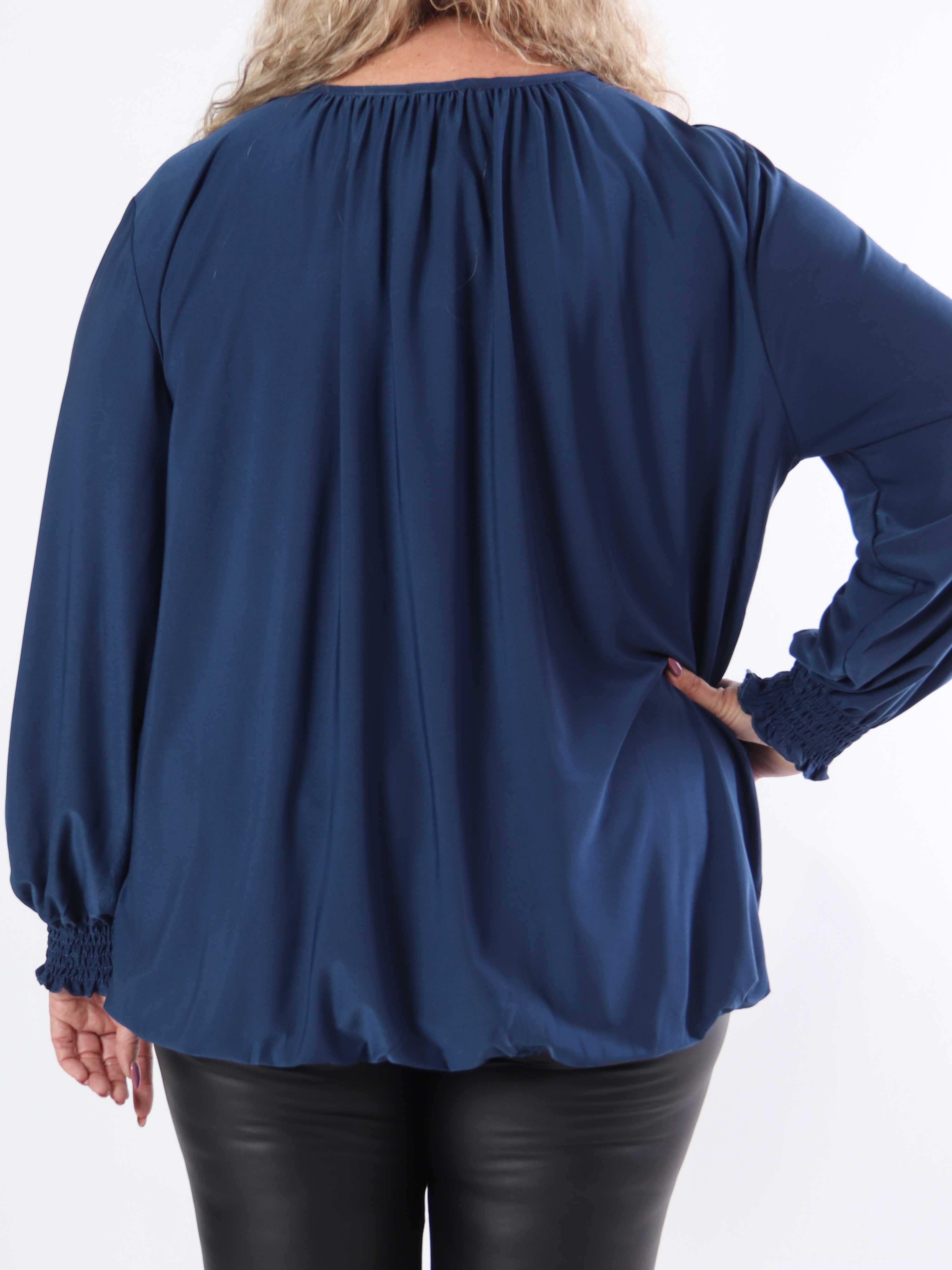 Miracle Plain Shirt L/S - Elastisk plus size-blus med långa ärmar